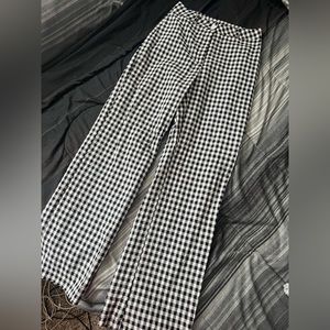 Checker wide leg pants
